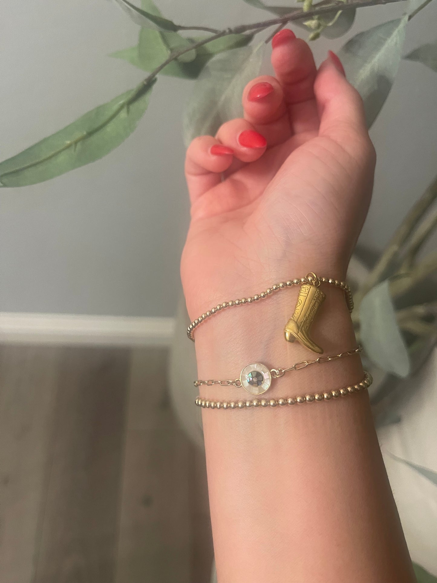 Cowgirl boot bracelet