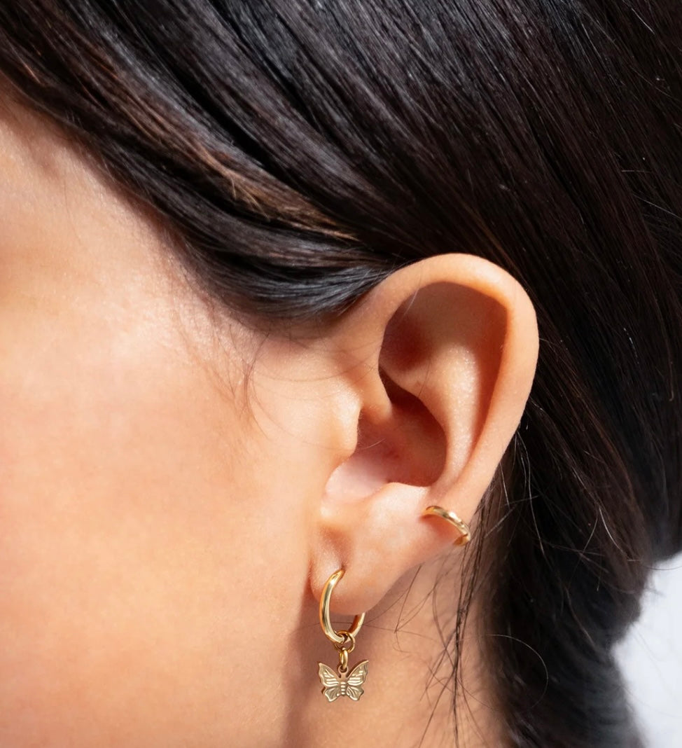 Butterfly Huggie Earrings
