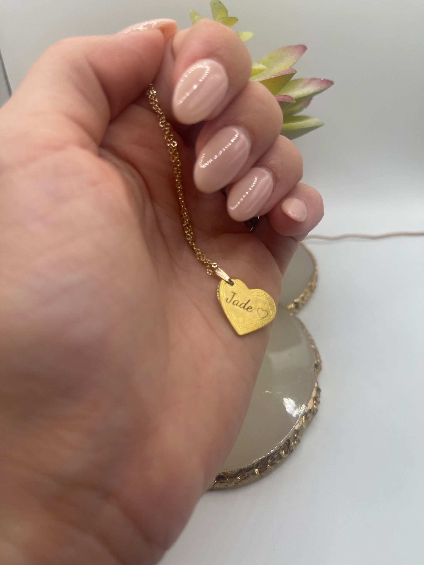 Engraved HEART Pendant Necklace