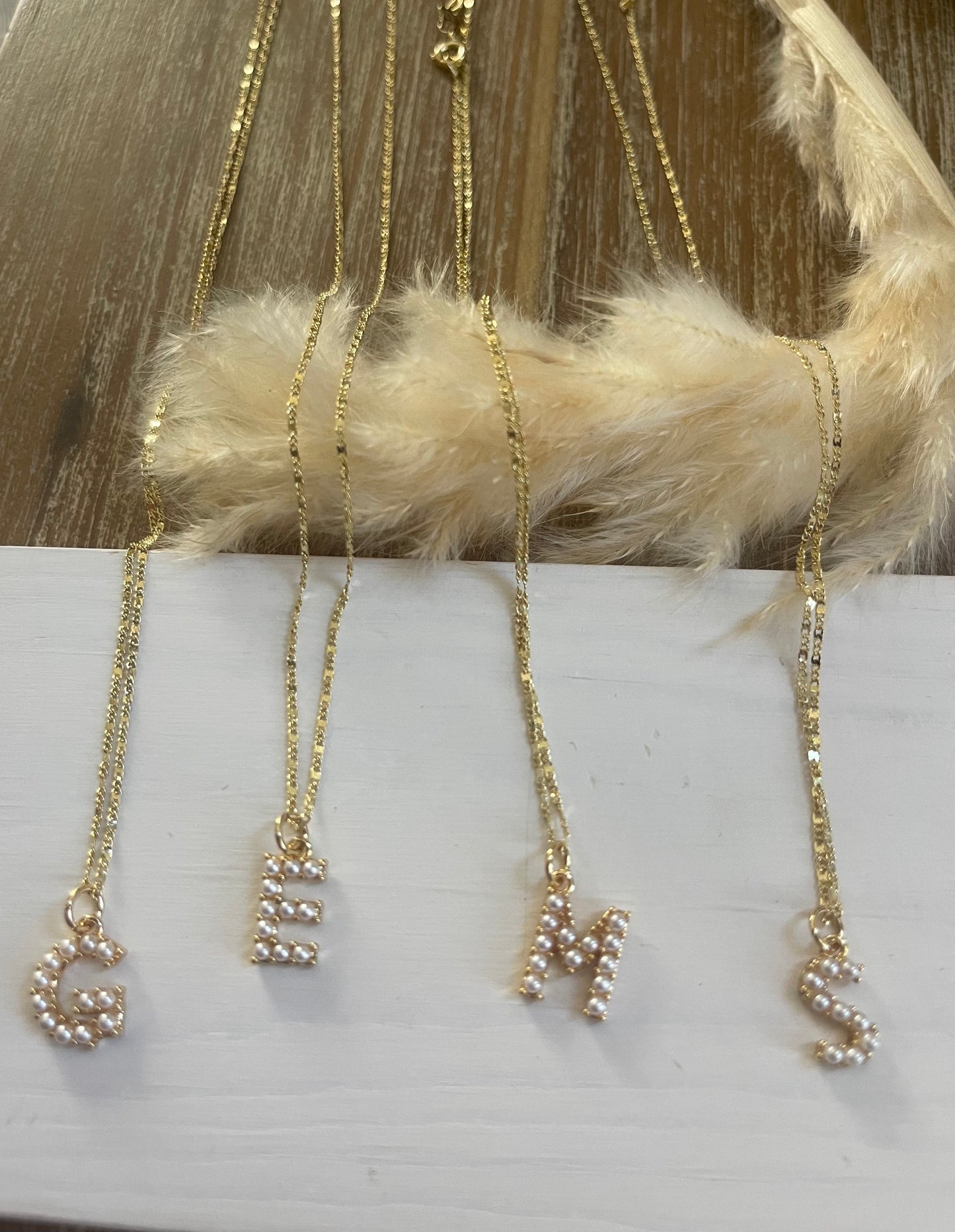 Pearl Initial Necklace