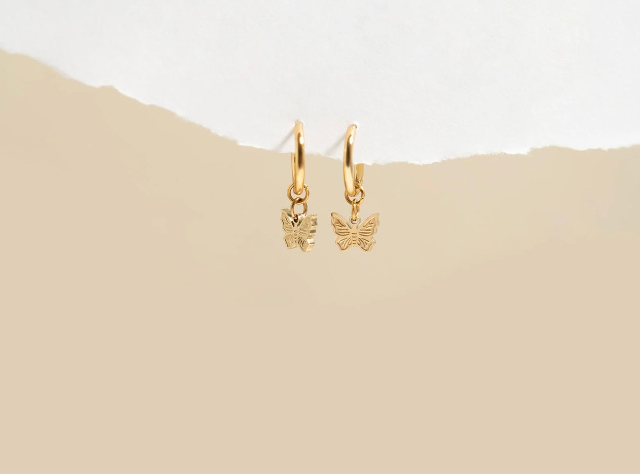 Butterfly Huggie Earrings