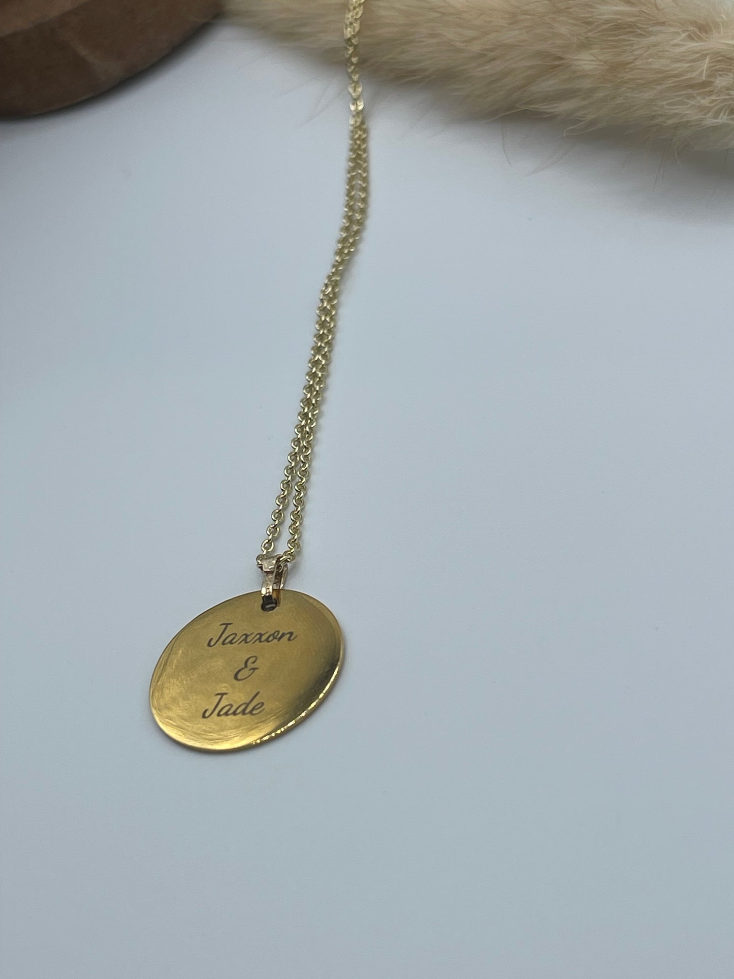 Engraved CIRCLE Pendant Necklace