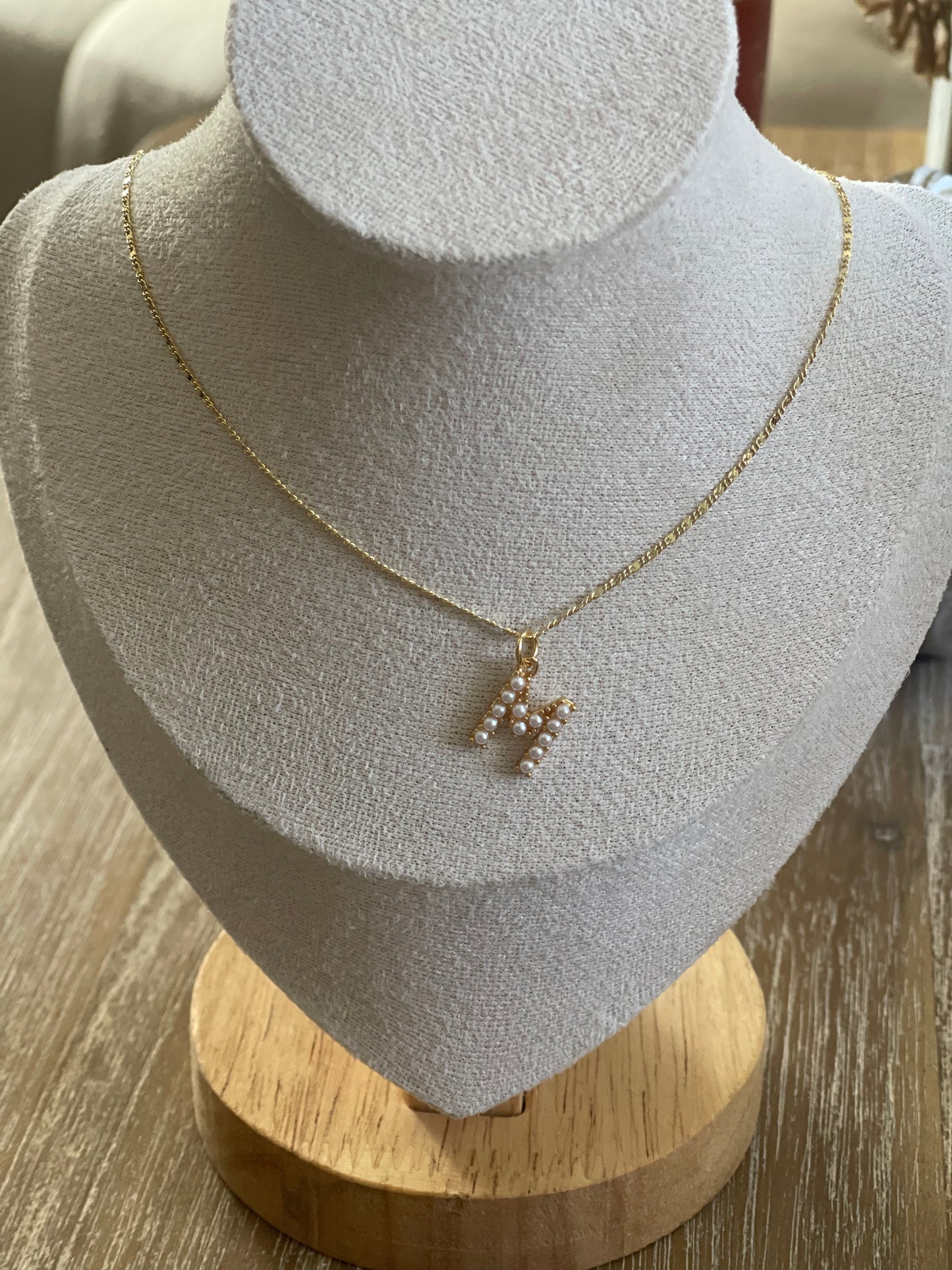 Pearl Initial Necklace