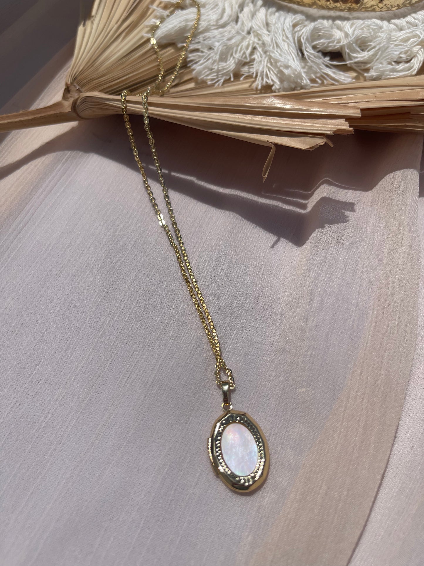 Opal Locket Necklace