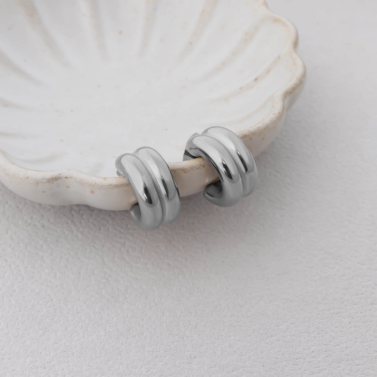 Mia silver double hoop