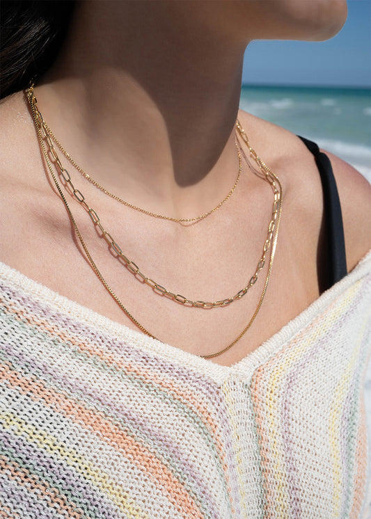 Golden Aura Stacked Necklace